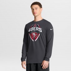 San Francisco 49ers Nike Anthracite Primetime Legend Icon Performance Long Sleeve T-Shirt
