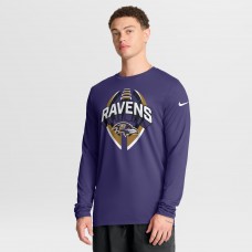 Футболка с длинным рукавом Baltimore Ravens Nike Purple Primetime Legend Icon Performance
