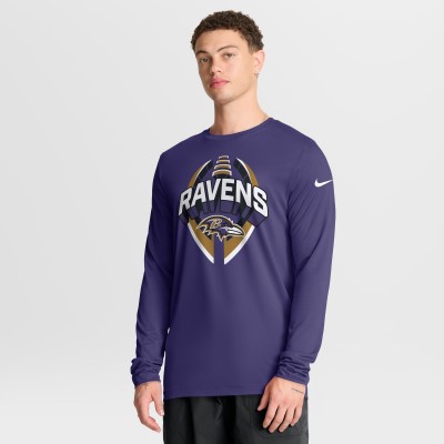 Футболка с длинным рукавом Baltimore Ravens Nike Purple Primetime Legend Icon Performance