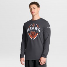 Футболка с длинным рукавом Chicago Bears Nike Anthracite Primetime Legend Icon Performance Футболка с длинным рукавом Chicago Bears Nike Anthracite Primetime Legend Icon Performance