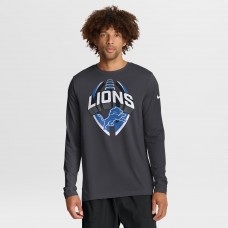 Футболка с длинным рукавом Detroit Lions Nike Anthracite Primetime Legend Icon Performance
