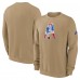 New England Patriots Nike Tan Swing Pass Rewind Club Pullover Sweatshirt