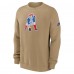 New England Patriots Nike Tan Swing Pass Rewind Club Pullover Sweatshirt