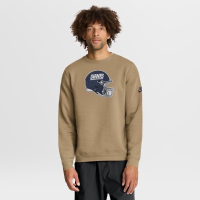 New York Giants Nike Tan Swing Pass Rewind Club Pullover Sweatshirt