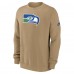Seattle Seahawks Nike Tan Swing Pass Rewind Club Pullover Sweatshirt