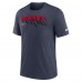 New England Patriots Nike Heather Navy Long Pass Tri-Blend T-Shirt