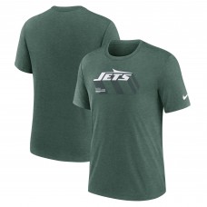 New York Jets Nike Heather Green Long Pass Tri-Blend T-Shirt New York Jets Nike Heather Green Long Pass Tri-Blend T-Shirt