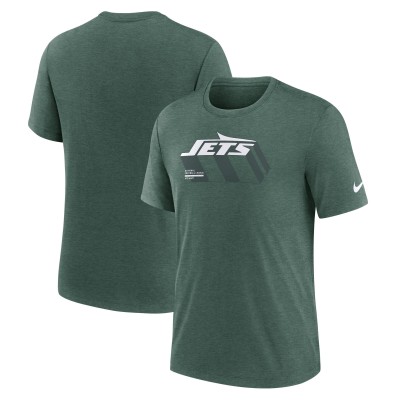 New York Jets Nike Heather Green Long Pass Tri-Blend T-Shirt