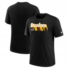 Футболка Pittsburgh Steelers Nike Heather Navy Long Pass Tri-Blend