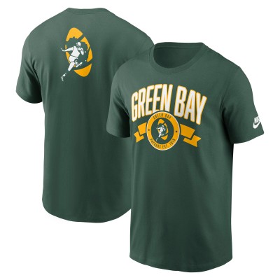 Футболка Green Bay Packers Nike Green Rewind Front and Back Hit Essential