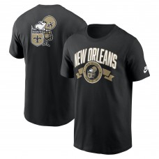Футболка New Orleans Saints Nike Black Rewind Front and Back Hit Essential