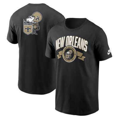 Футболка New Orleans Saints Nike Black Rewind Front and Back Hit Essential