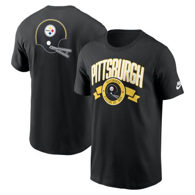 Футболка Pittsburgh Steelers Nike Black Rewind Front and Back Hit Essential