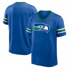 Seattle Seahawks Fanatics Royal Hometown Premium Hashmark V-Neck T-Shirt