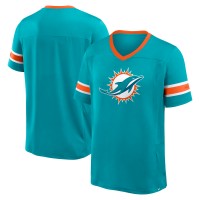 Miami Dolphins Fanatics Aqua Hometown Premium Hashmark V-Neck T-Shirt