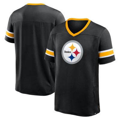 Pittsburgh Steelers Fanatics Black Hometown Premium Hashmark V-Neck T-Shirt