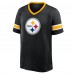 Pittsburgh Steelers Fanatics Black Hometown Premium Hashmark V-Neck T-Shirt