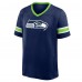 Seattle Seahawks Fanatics College Navy Hometown Premium Hashmark V-Neck T-Shirt