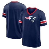 New England Patriots Fanatics Navy Hometown Premium Hashmark V-Neck T-Shirt