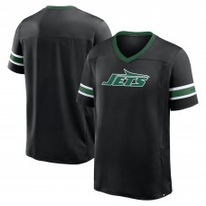 New York Jets Fanatics Black Redzone Hashmark V-Neck T-Shirt New York Jets Fanatics Black Redzone Hashmark V-Neck T-Shirt