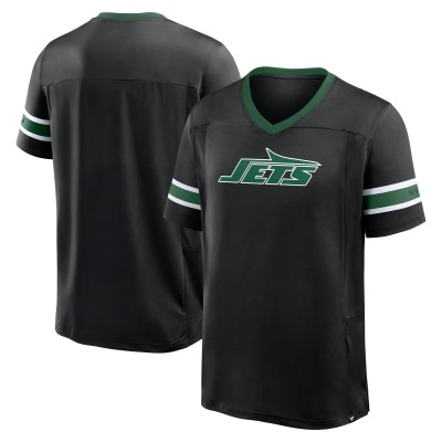 New York Jets Fanatics Black Redzone Hashmark V-Neck T-Shirt