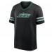 New York Jets Fanatics Black Redzone Hashmark V-Neck T-Shirt