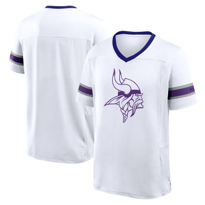 Minnesota Vikings Fanatics White Redzone Hashmark V-Neck T-Shirt