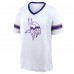 Minnesota Vikings Fanatics White Redzone Hashmark V-Neck T-Shirt