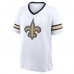 New Orleans Saints Fanatics White Redzone Hashmark V-Neck T-Shirt