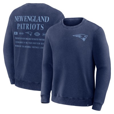 New England Patriots Fanatics Navy Deep Route Pullover Sweatshirt
