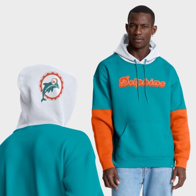 Miami Dolphins Fanatics Aqua Helmet Retro Pullover Hoodie