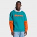 Miami Dolphins Fanatics Aqua Helmet Retro Pullover Hoodie