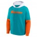 Miami Dolphins Fanatics Aqua Helmet Retro Pullover Hoodie