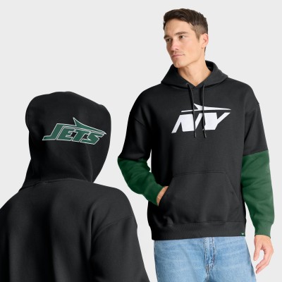 New York Jets Fanatics Black Helmet Alt Pullover Hoodie