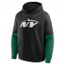 New York Jets Fanatics Black Helmet Alt Pullover Hoodie