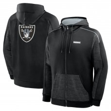 Las Vegas Raiders Fanatics Black Checkdown Pass Full-Zip Hoodie
