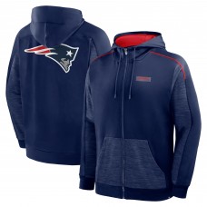 New England Patriots Fanatics Navy Checkdown Pass Full-Zip Hoodie