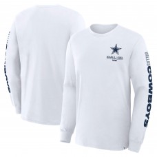 Футболка с длинным рукавом Dallas Cowboys Fanatics White Clock Management Legacy