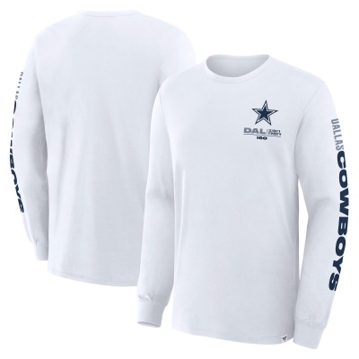 Футболка с длинным рукавом Dallas Cowboys Fanatics White Clock Management Legacy