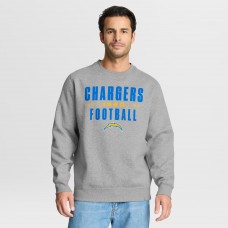 Los Angeles Chargers Fanatics Heather Gray Powerful Throw Legacy Pullover Sweatshirt