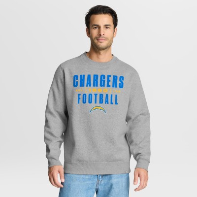 Los Angeles Chargers Fanatics Heather Gray Powerful Throw Legacy Pullover Sweatshirt