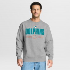 Miami Dolphins Fanatics Heather Gray Direct Handoff Legacy Pullover Sweatshirt