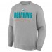 Miami Dolphins Fanatics Heather Gray Direct Handoff Legacy Pullover Sweatshirt