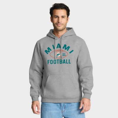 Miami Dolphins Fanatics Heather Gray Fumblerooski Legacy Pullover Hoodie