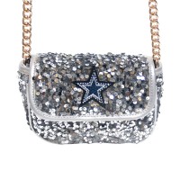 WoDallas Cowboys Cuce Silver Sequin Crossbody Bag