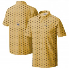 Рубашка с коротким рукавом New Orleans Saints Columbia Gold Super Slack Tide Omni-Wick Micro Print