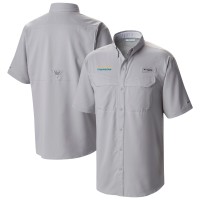 Los Angeles Chargers Columbia Gray Low Drag Offshore Omni-Wick Button-Up Shirt