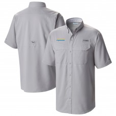 Los Angeles Chargers Columbia Gray Low Drag Offshore Omni-Wick Button-Up Shirt