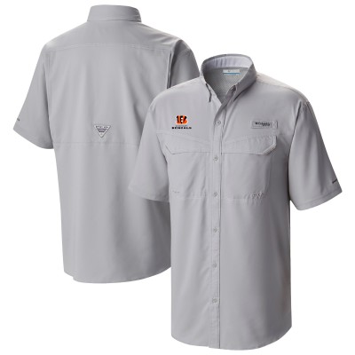 Cincinnati Bengals Columbia Gray Low Drag Offshore Omni-Wick Button-Up Shirt
