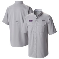 New York Giants Columbia Gray Low Drag Offshore Omni-Wick Button-Up Shirt